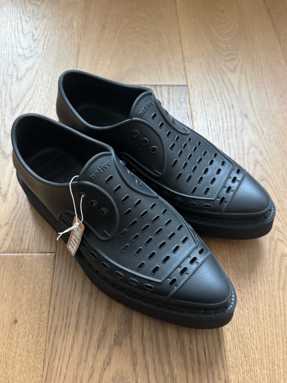 Native Diano Men’s Black Slip-On Platform Loafer Creeper - Black - Size 10 - NWT